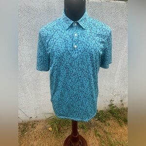 PreOwned Reyn Spooner Brrr Polo Hawaiian Shirt Green Men's Medium